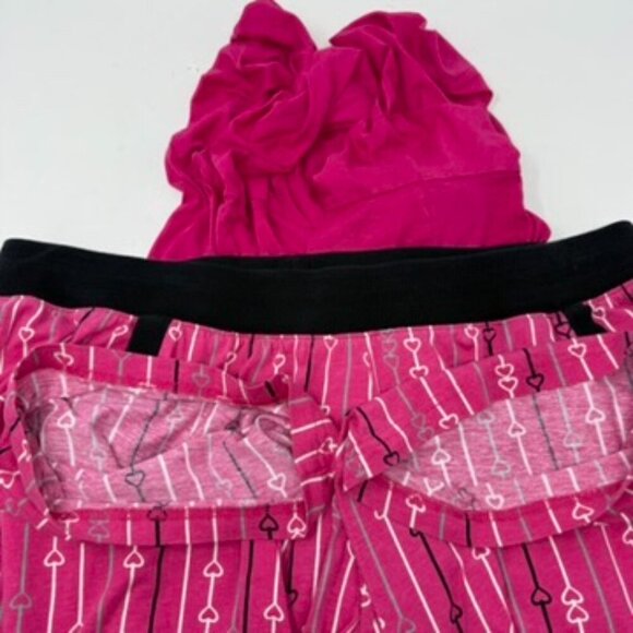 Cacique Pajama Set 3/4 Sleeve Top Matching Pants Sz 22/24 Striped Heart Pattern - Picture 14 of 14